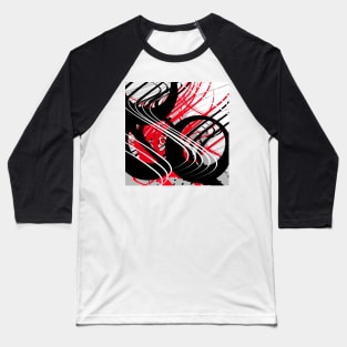life silver white red black abstract geometric digital painting Baseball T-Shirt